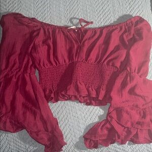 Blush Vibrant Pink Off-Shoulder Blouse